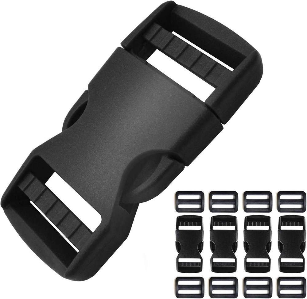 Buckle 1 Inch 4 Set, Quick Side Release Buckles, Plastic Tri-Glide Slide Clips 8