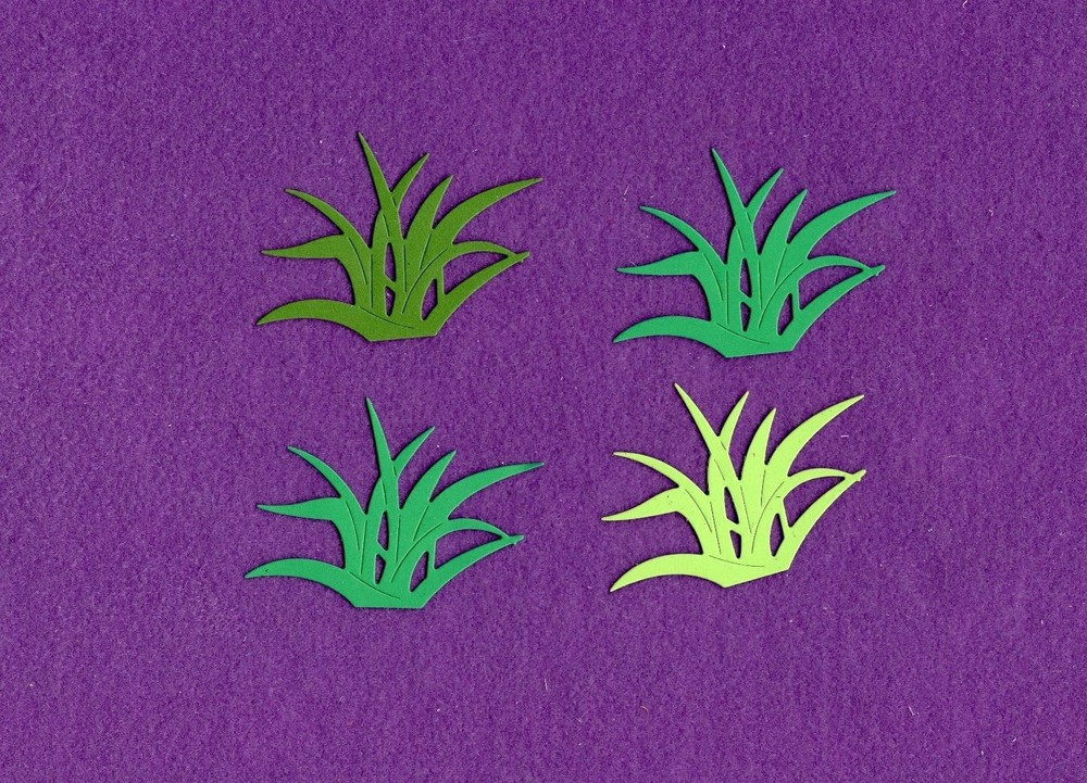 GRASS  #  2 die cuts scrapbook cards