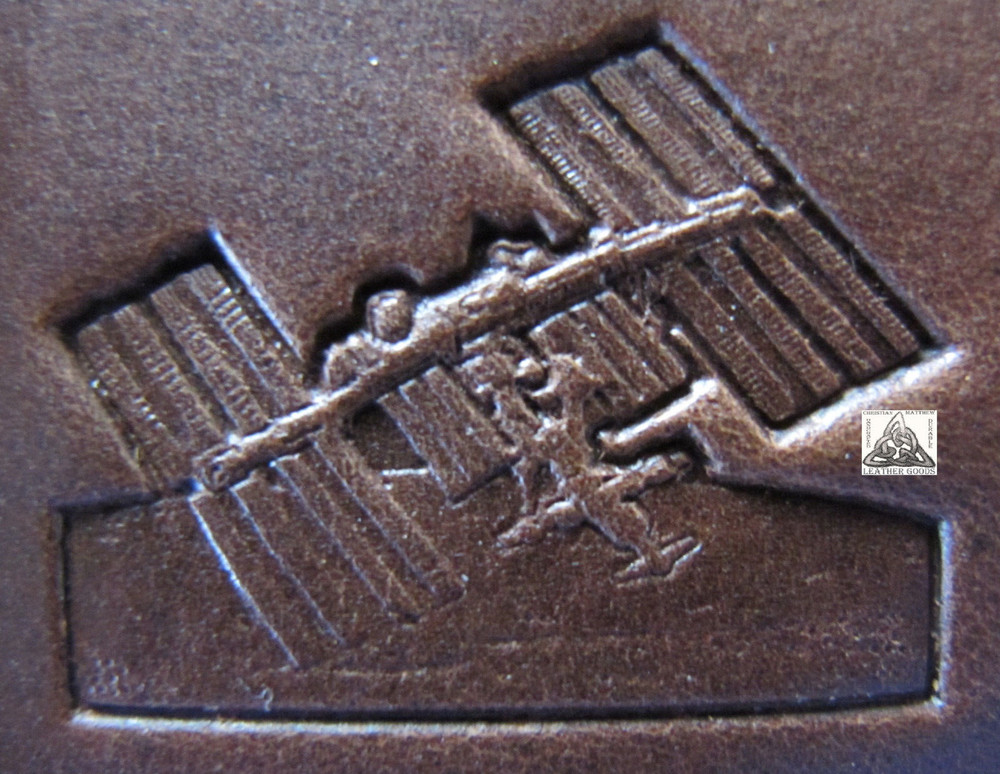 Galactic Space Station 1" Leather Stamp Tool Outer Space NASA