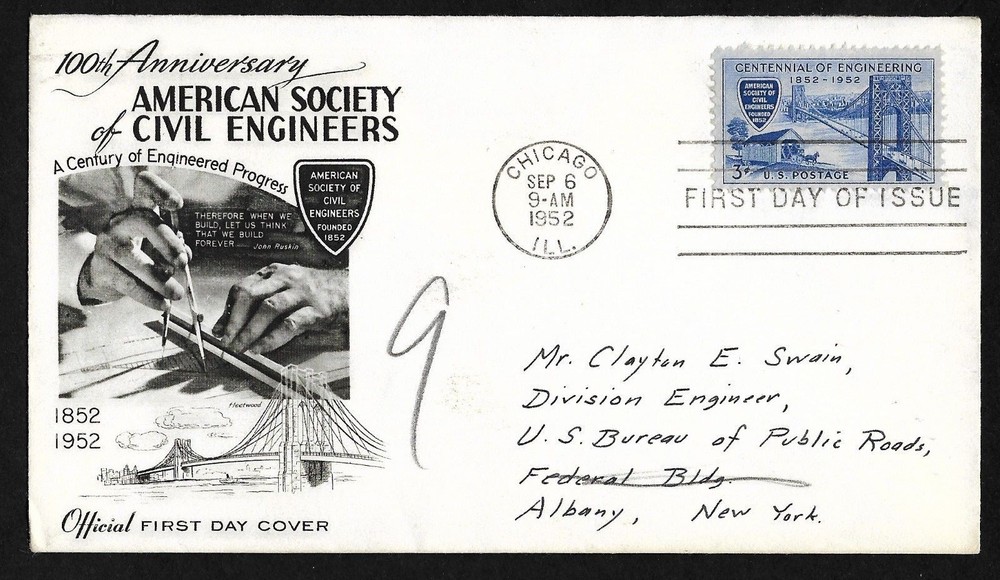 #1012 3c Engineering Centennial - Fleetwood FDC