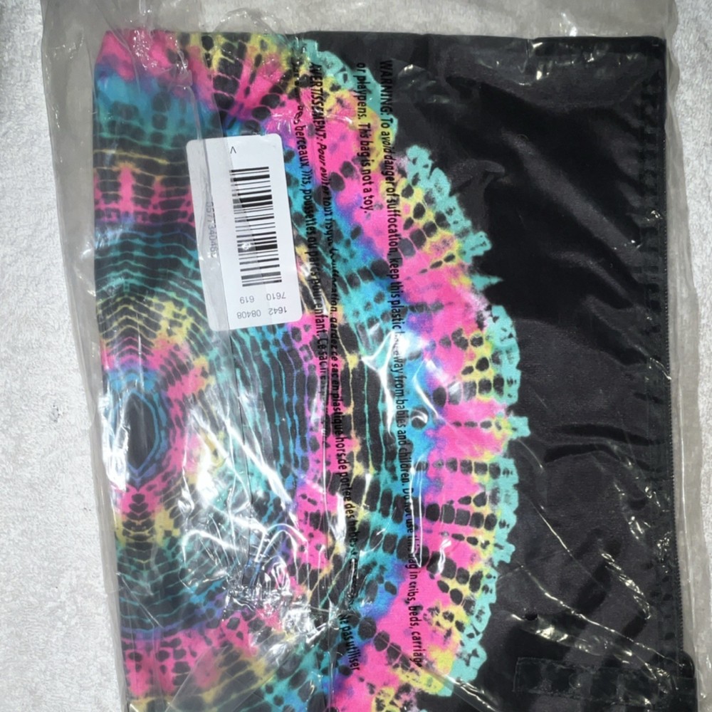 Justice Color Changing Tie Dye Drawstring Bag Multicolor Polyester Canvas