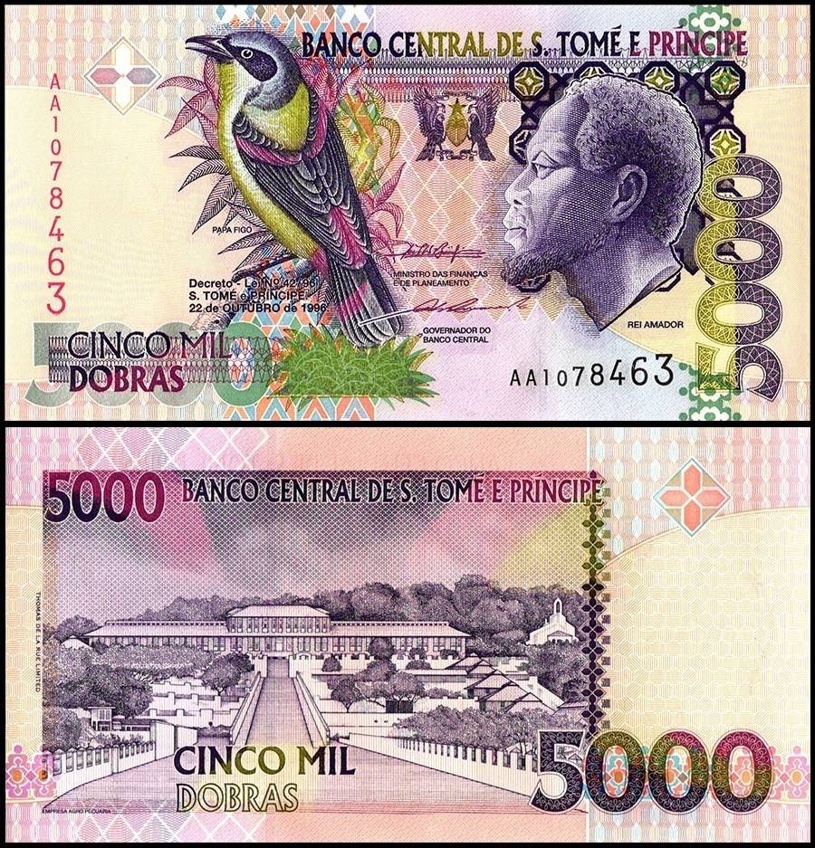 St. Thomas & Prince 5000 Dobras, 2013, P-65d, UNC