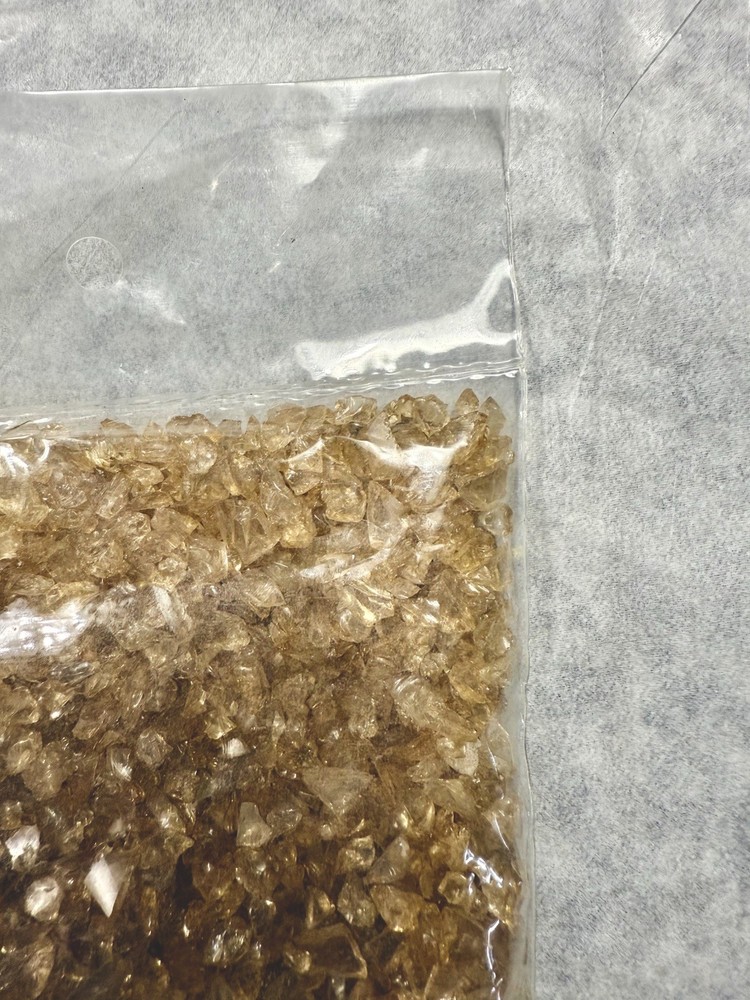 Vintage Crushed Light Brown Glass Crystals