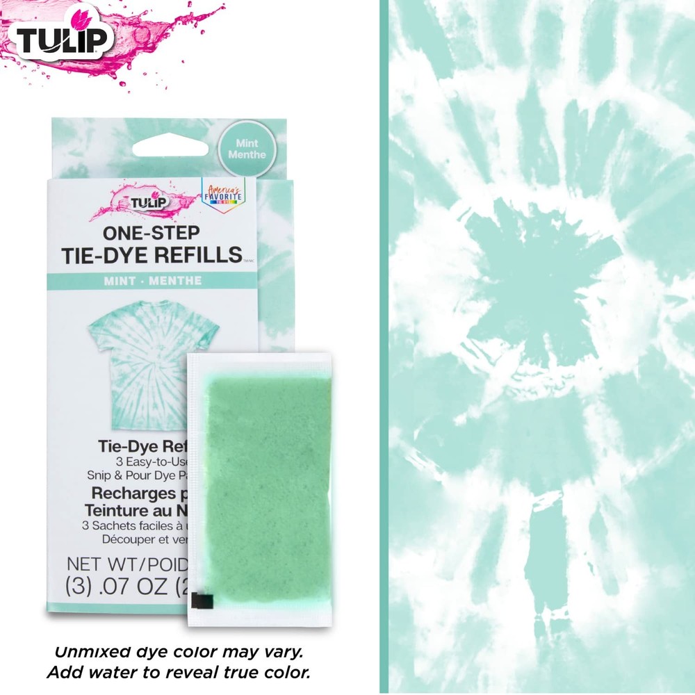 One-Step Tie-Dye Kit , 3 Fabric Dye Refill Packs, Packs, Mint