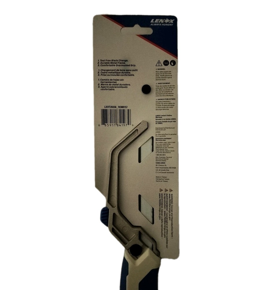 LENOX 10" Medium Cut Hack Saw W/Metal Frame & Quick Change Blade