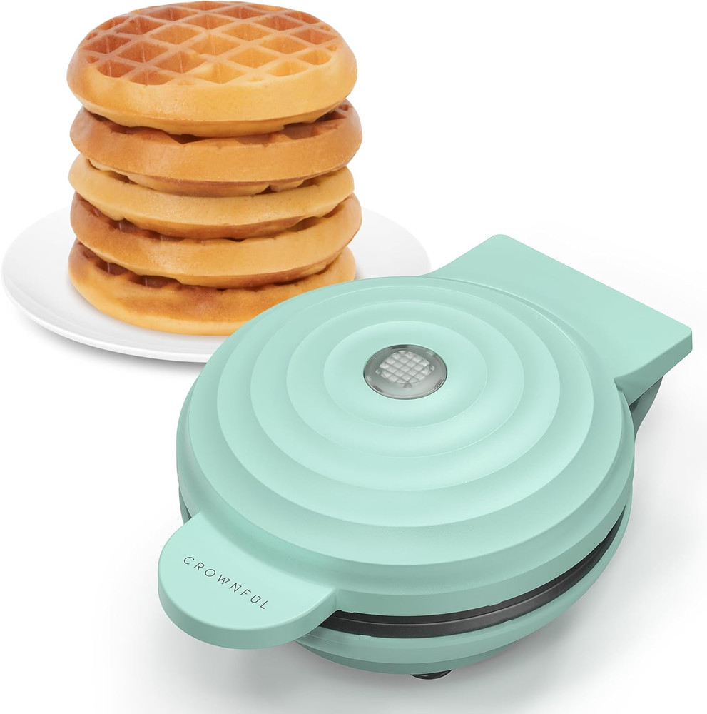 Mini Waffle Maker, 4" Chaffle Maker with Compact Design, Easy to Clean, Non-S...