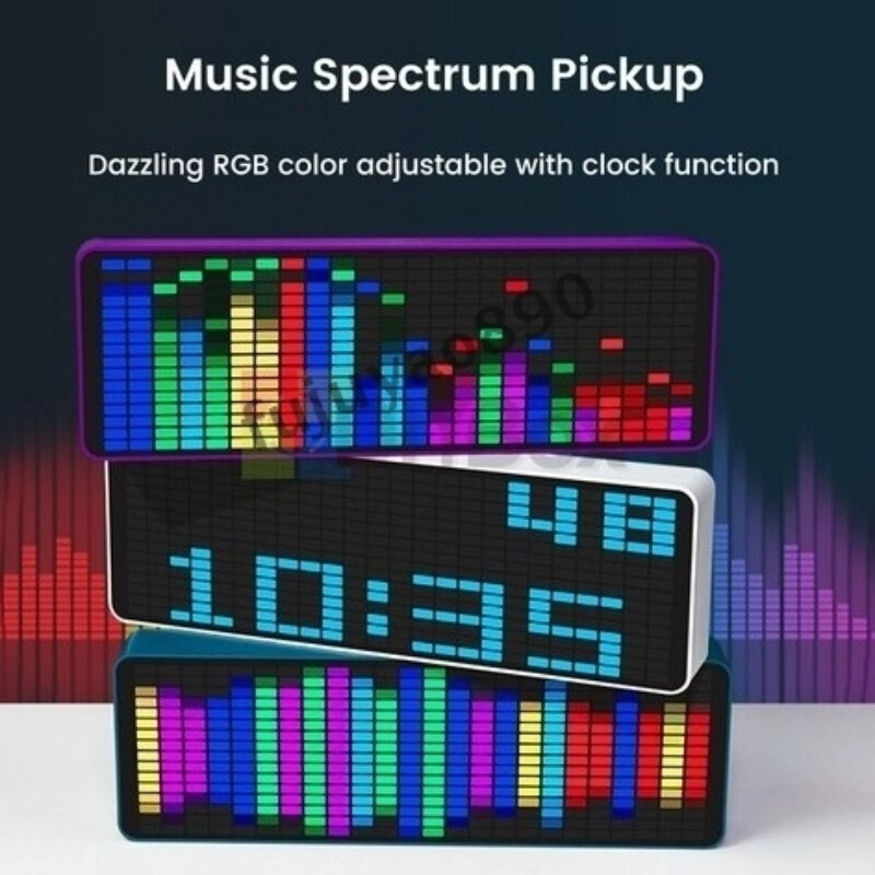 LED Audio Display Sound Meter Level Clock Spectrum Music Visualizer MIC+CABLE