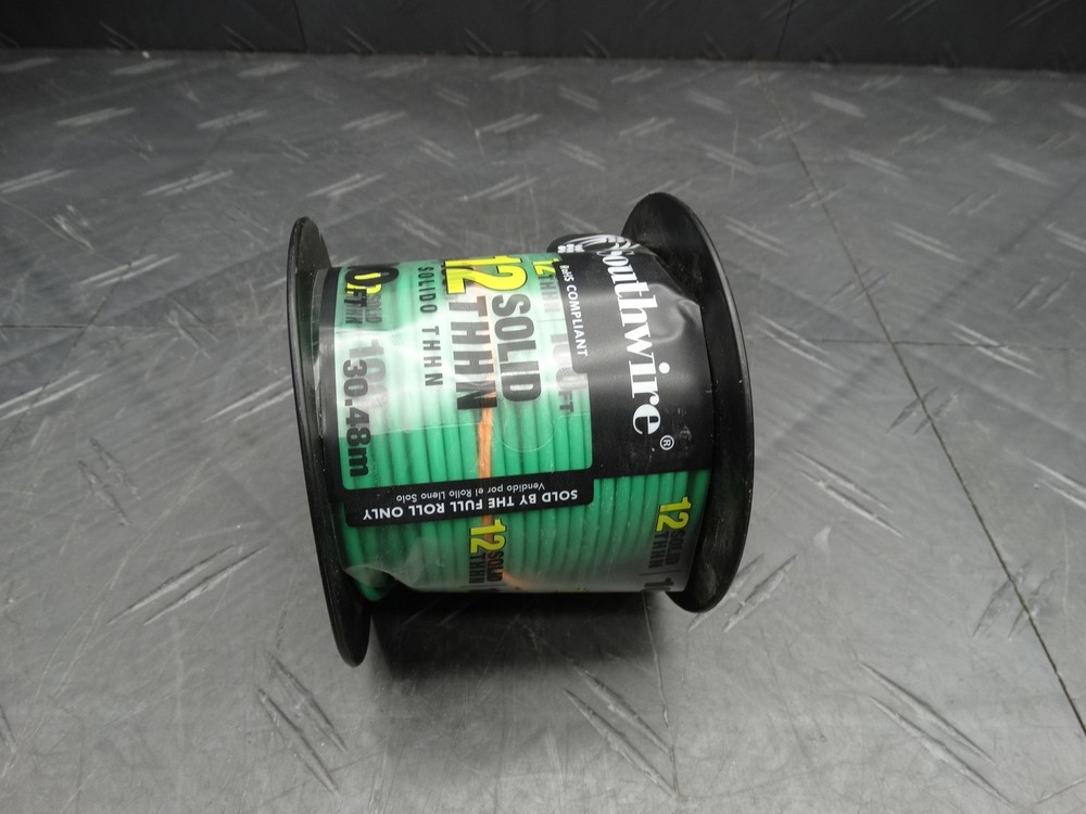 Southwire 100 ft. 12 Gauge Green Solid Copper THHN Wire