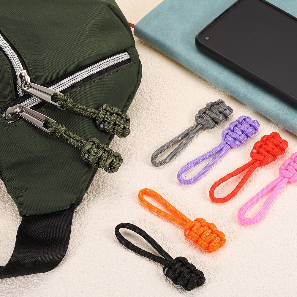 16Pcs Zipper Pulls Replacement, 80 x 3mm Polyester Zipper Heads, Olive Green