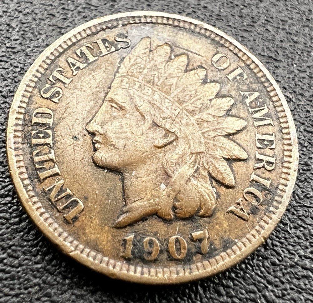 Indian Head One Cent Coin 1907 Very Fine