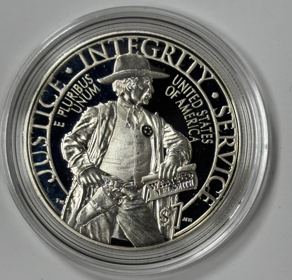 2015P $1 proof US Marshals Service Commemorative Silver Dollar w/ Box & COA NICE