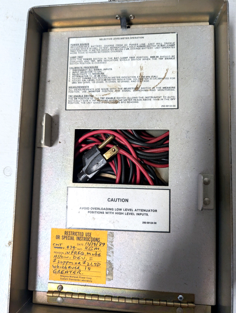 Rycom Instruments 6021A ~ Selective Levelmeter, Powers On, See Pictures