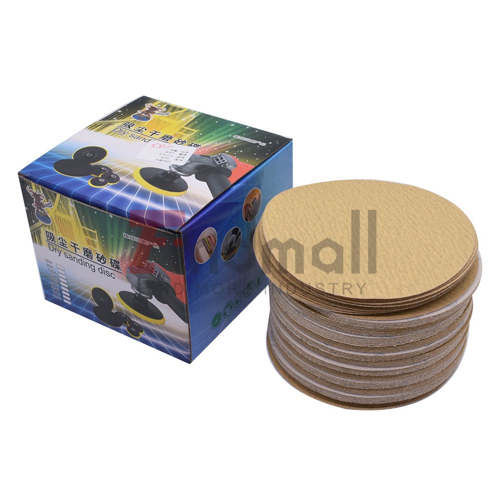 100 Pack NO-Hole Hook Loop Pads Sanding Disc Flocking 6" 180 Grit
