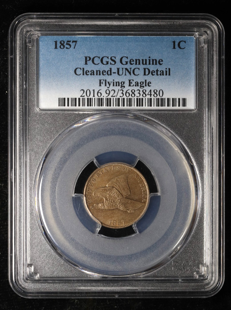 1857 Flying Eagle Cent 1C PCGS Genuine UNC Details
