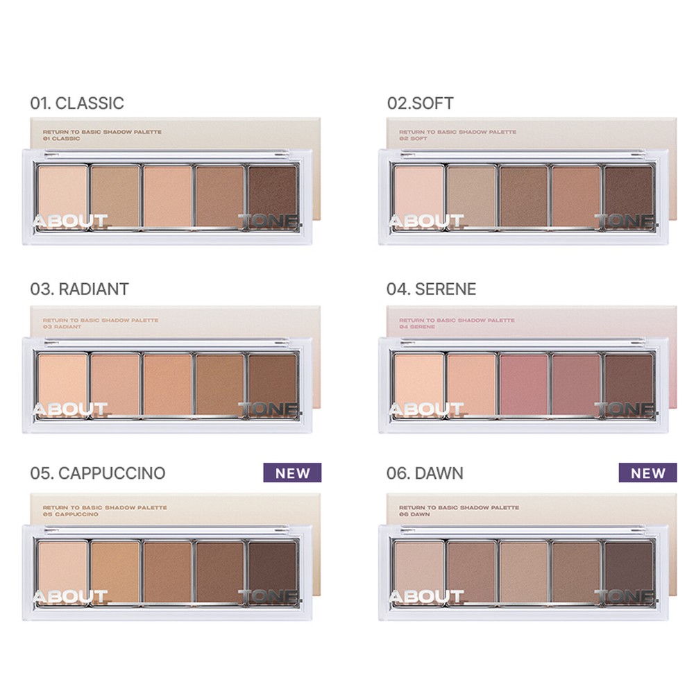 ABOUT TONE Return To Basic Shadow Palette 9g 6colors K-Beauty