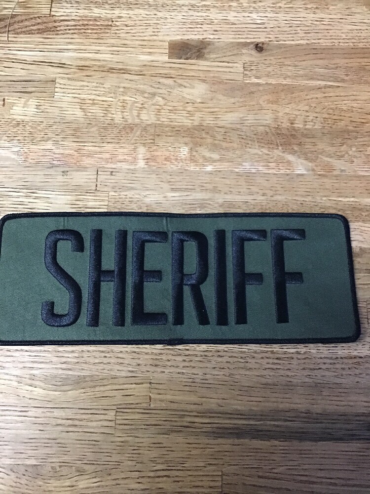 Sheriff Dept.  Badge, patch - NEW!  Green / Black. Y-5