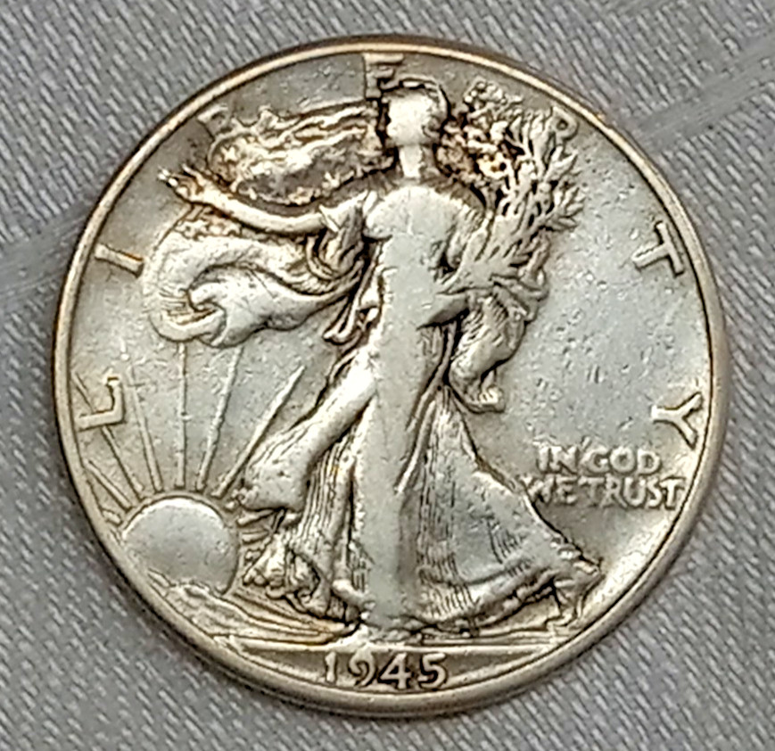 1945 Walking Liberty Half Dollar 90% Silver