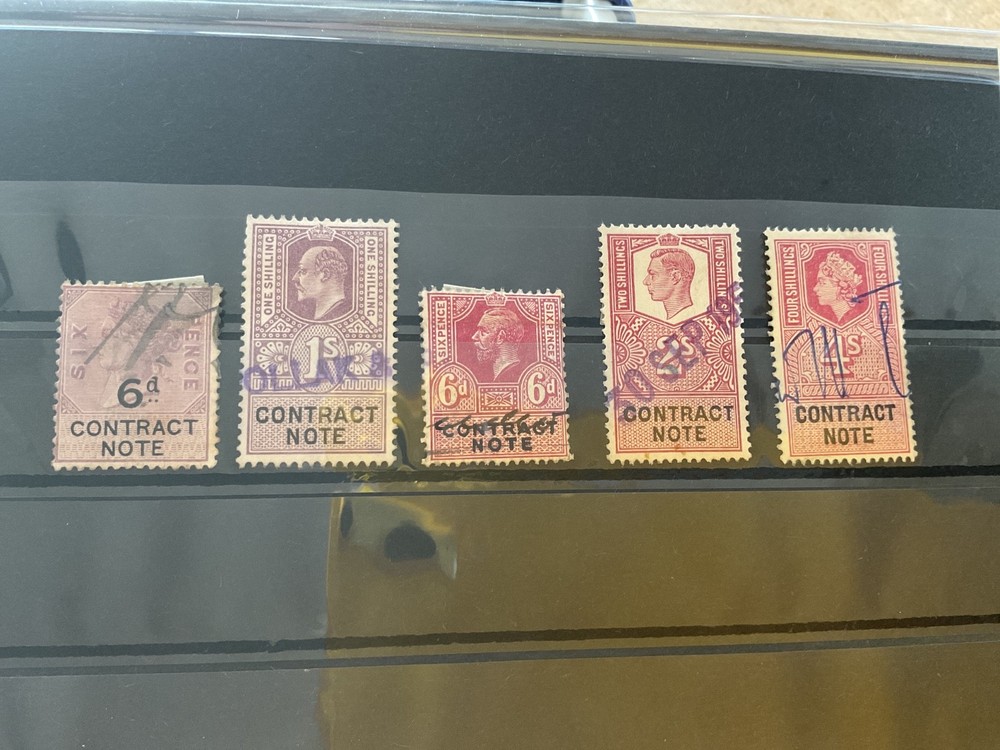Great Britain Contract Note revenue used stamps B3980