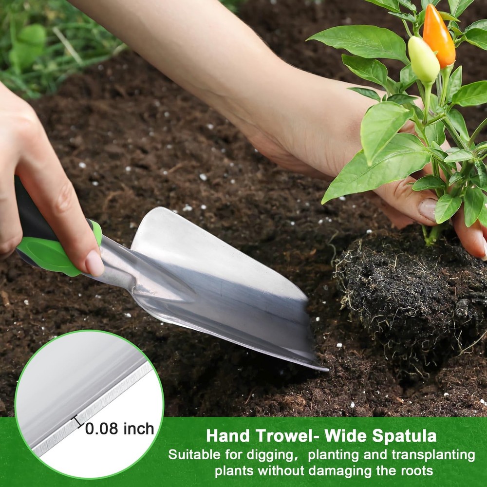 Garden Tools Set, 3 Pack Heavy Duty Gardening Set Include 3 Pack, Green