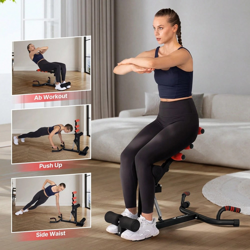 Deep Squat Machine, Adjustable Trainer for Glutes/Core/Legs, Home Gym