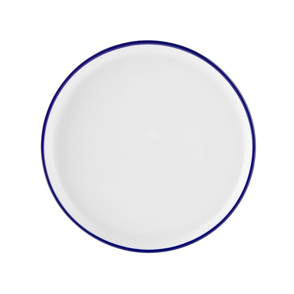 12-Piece Blue Rim Stoneware Dinnerware Set
