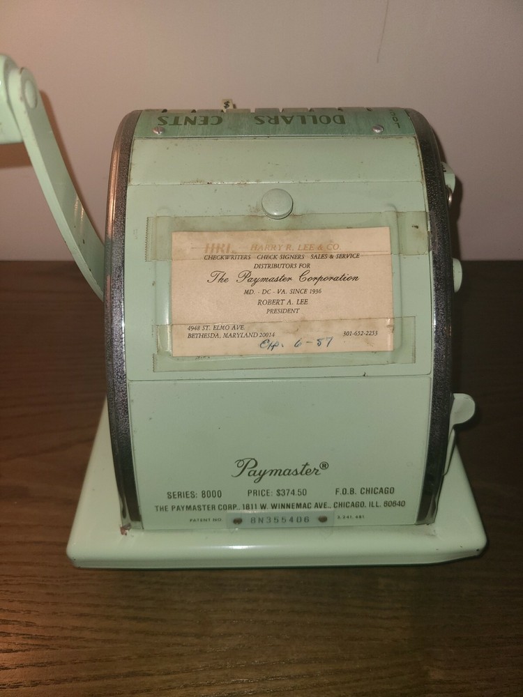 Vintage Paymaster Series MINT Check Writer Machine