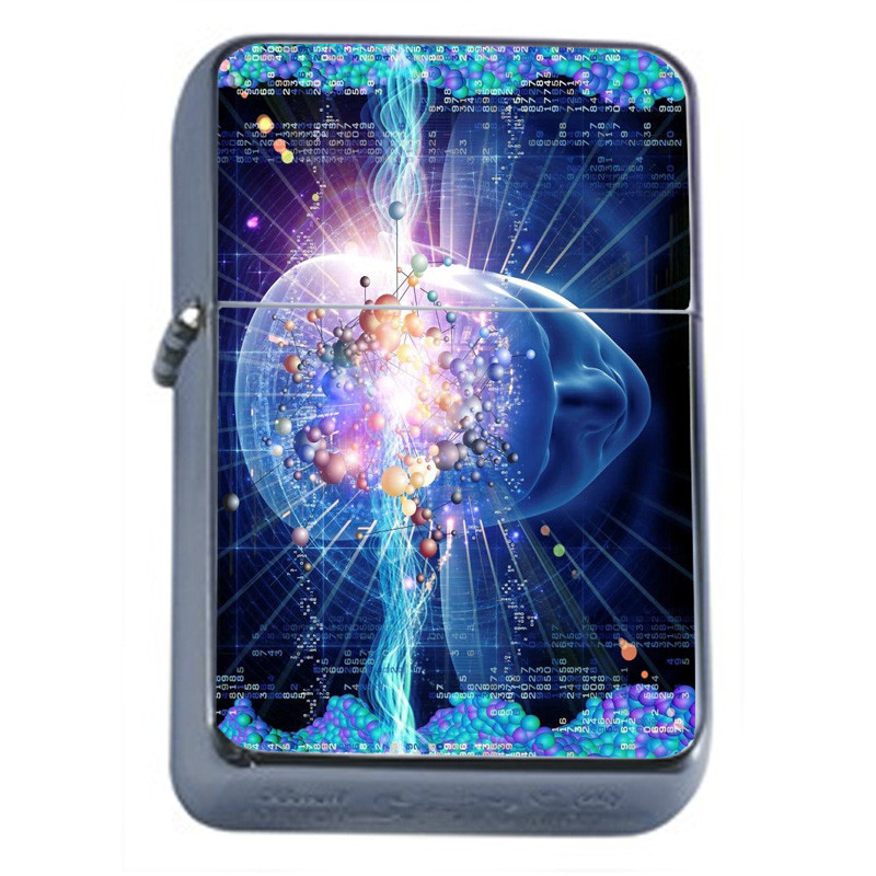 Neuron Brain Em1 Flip Top Oil Lighter Wind Resistant