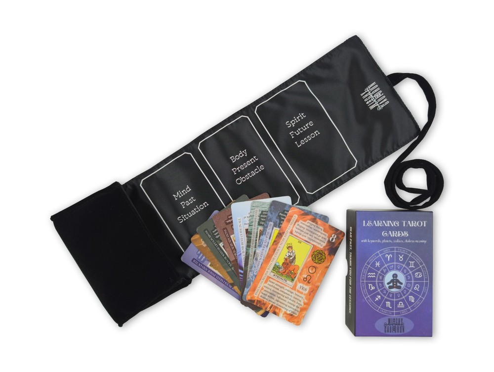Tarot Learning Set: Learning Tarot Cards, Satin Tarot Wrap and Tarot Journal