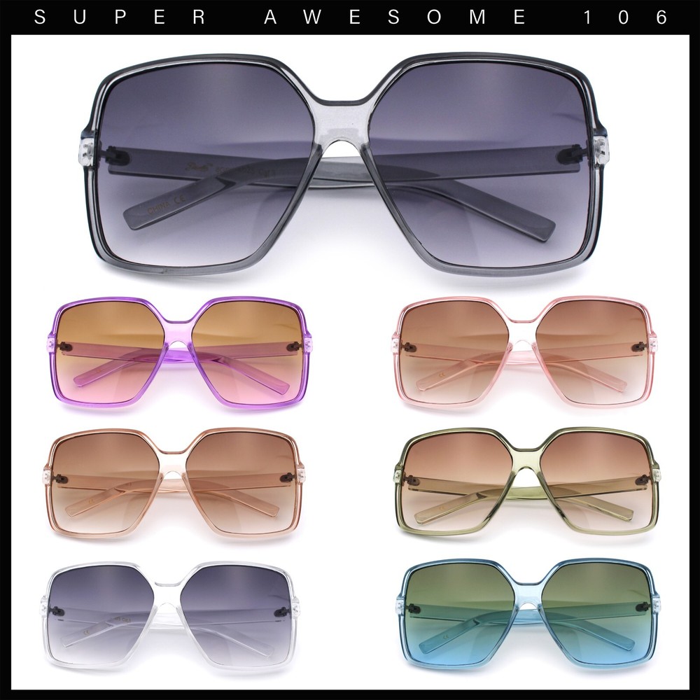 Womens Classic Oversized Rectangle Butterfly Chic Minimal Sunglasses