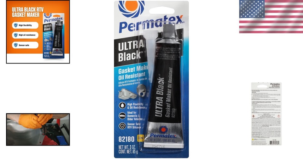High Flex RTV Silicone Gasket Maker - Sensor Safe, 3 oz for Durable Applications