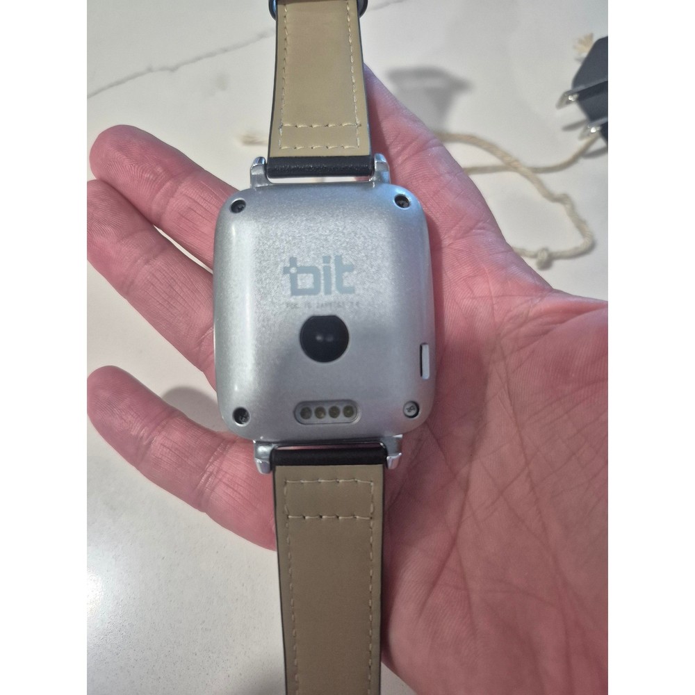 Beantech BIT S1 Smart Watch Black Leather Strap Silver Case Bluetooth i