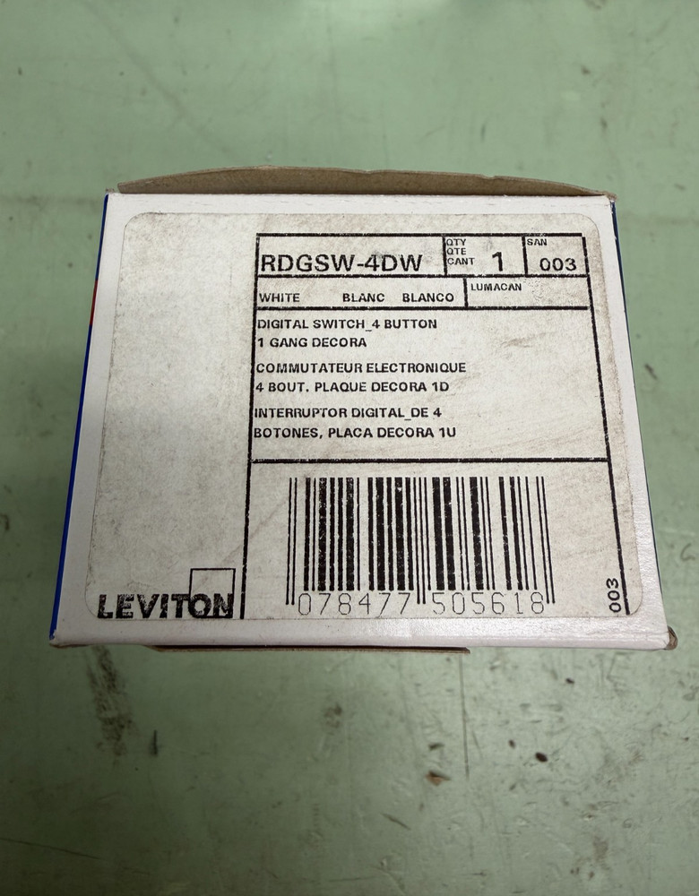 Leviton RDGSW-4DW Switch 4 Button