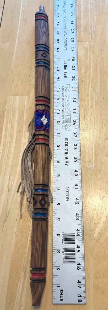 Catlinite Pipe signed "Crow" with symbol