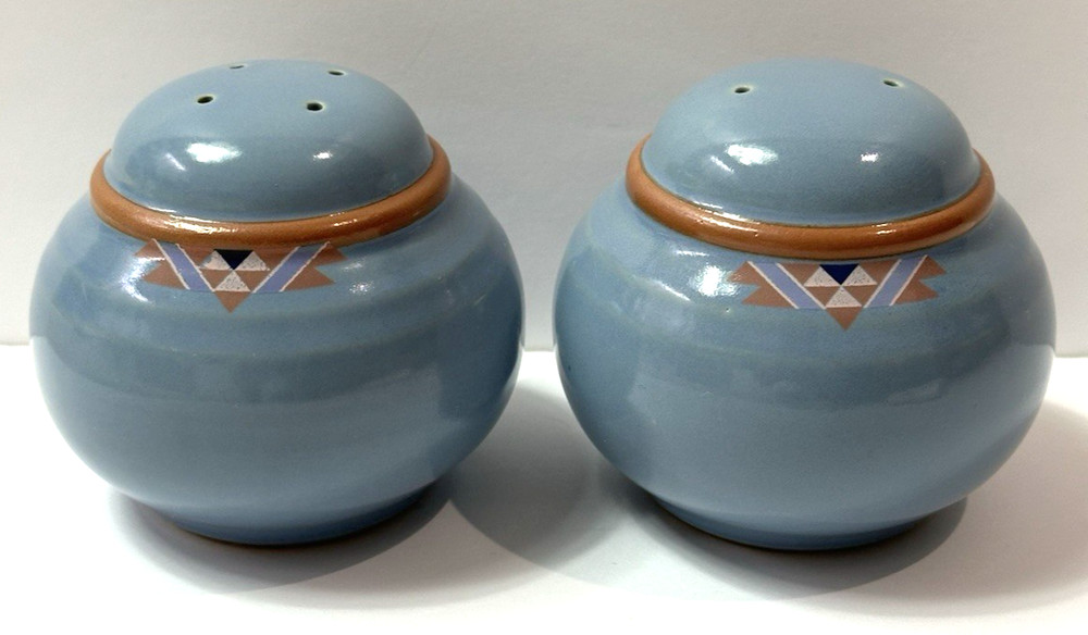 Noritake Blue Adobe Salt & Pepper Set - Japan