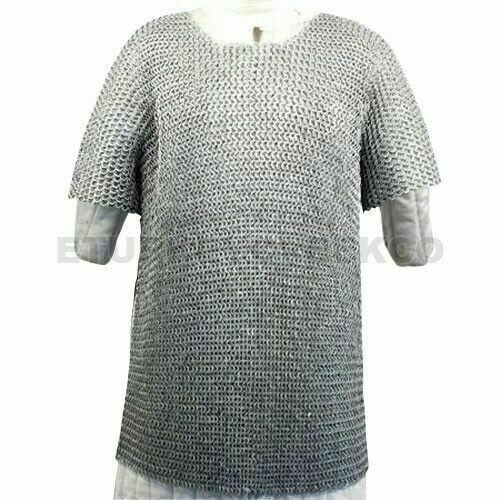Round Riveted with Flat Washer Chain Mail Shirt Chainmail Larp Vest