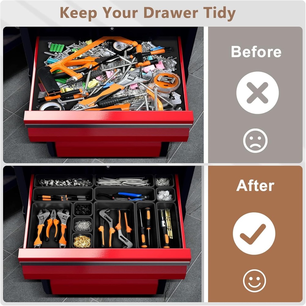Black Desk Drawer Organizer Tray Set