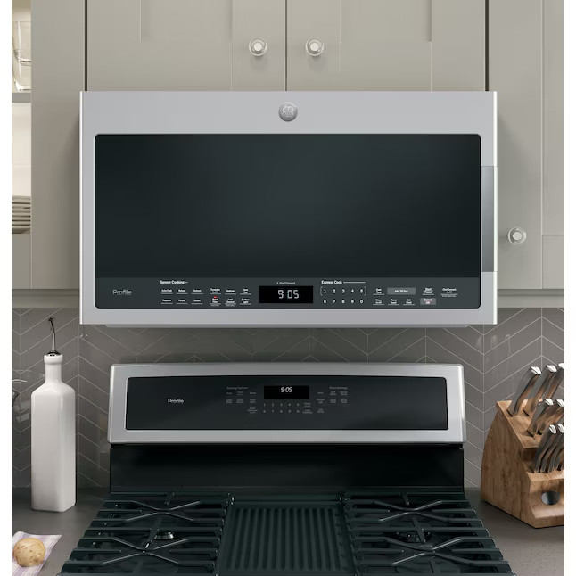 GE Profile 2.1-cu ft Over-the-Range Microwave with Sensor Cooking