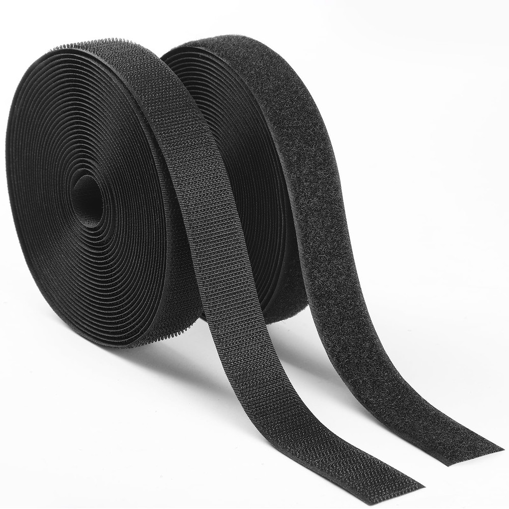 1in x 20ft | Sew On Hook and Loop Strips for Fabric | NonAdhesive Hook & Loop...