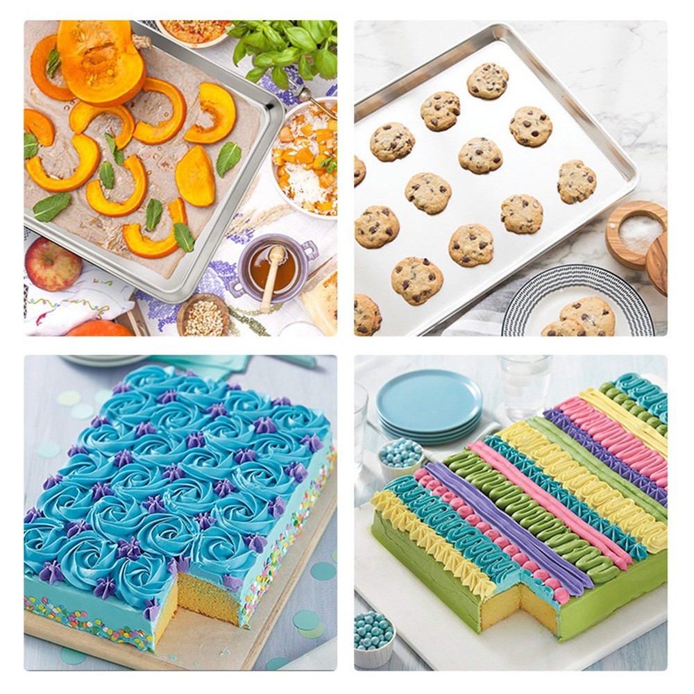 10 Inch Stainless Steel Cooking Sheet Rectangular Baking Plate Vermicelli