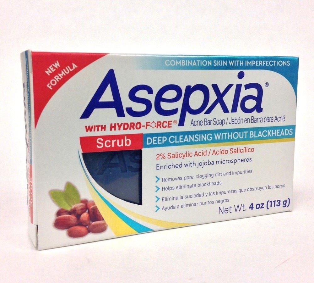 3 ASEPXIA✅ SCRUB CLEANSING SOAP BAR FOR ACNE 4 OZ