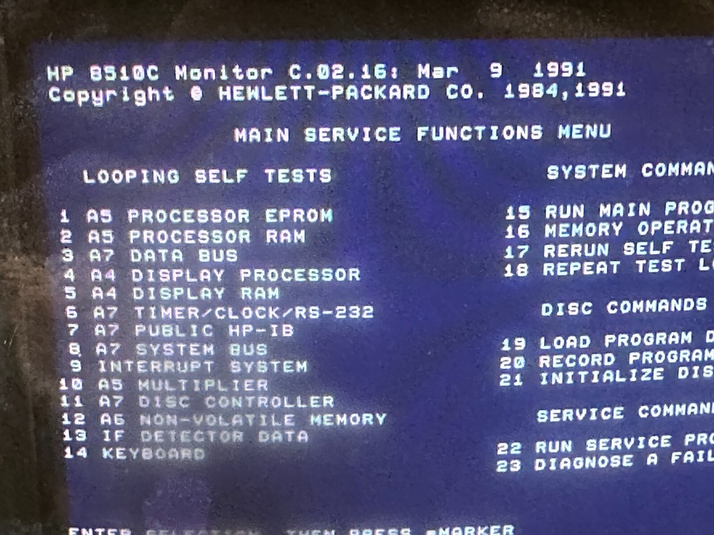 HP 85101C Display/Processor w/Option 010011