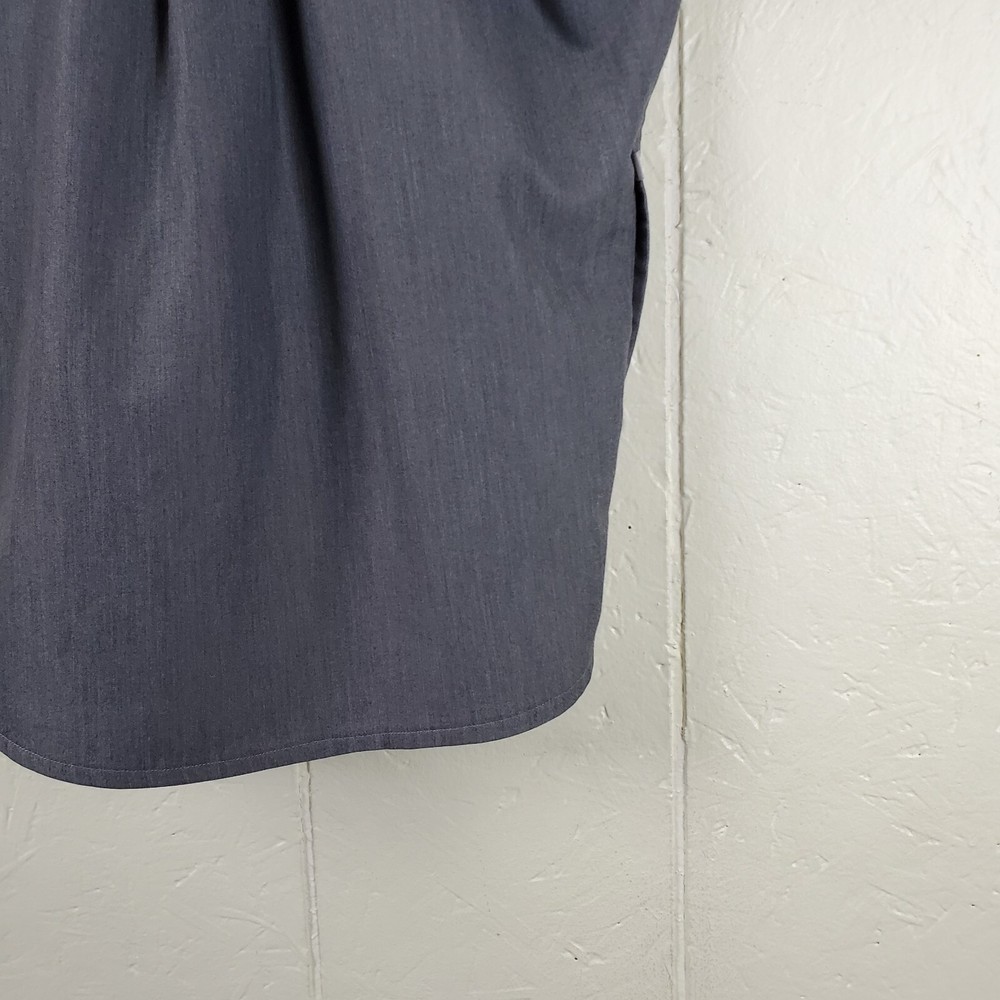 Figs Scrubs Womens 2XS Gray Henley 1/4 Snap Button Sleeveless Stretch Pullover