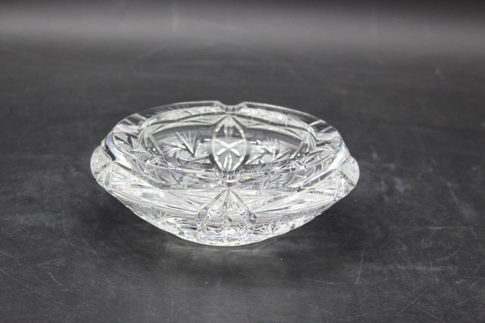 Heavy Crystal Ashtray Starburst Pattern
