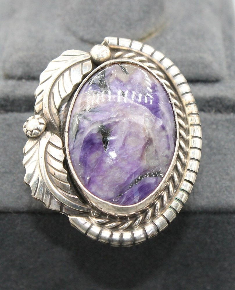 Charoite and Sterling Silver Ring Size 7