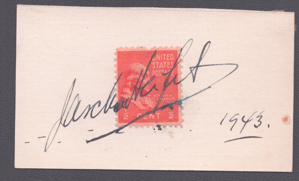 JASCHA HEIFETZ - STAMP(S) SIGNED 1943