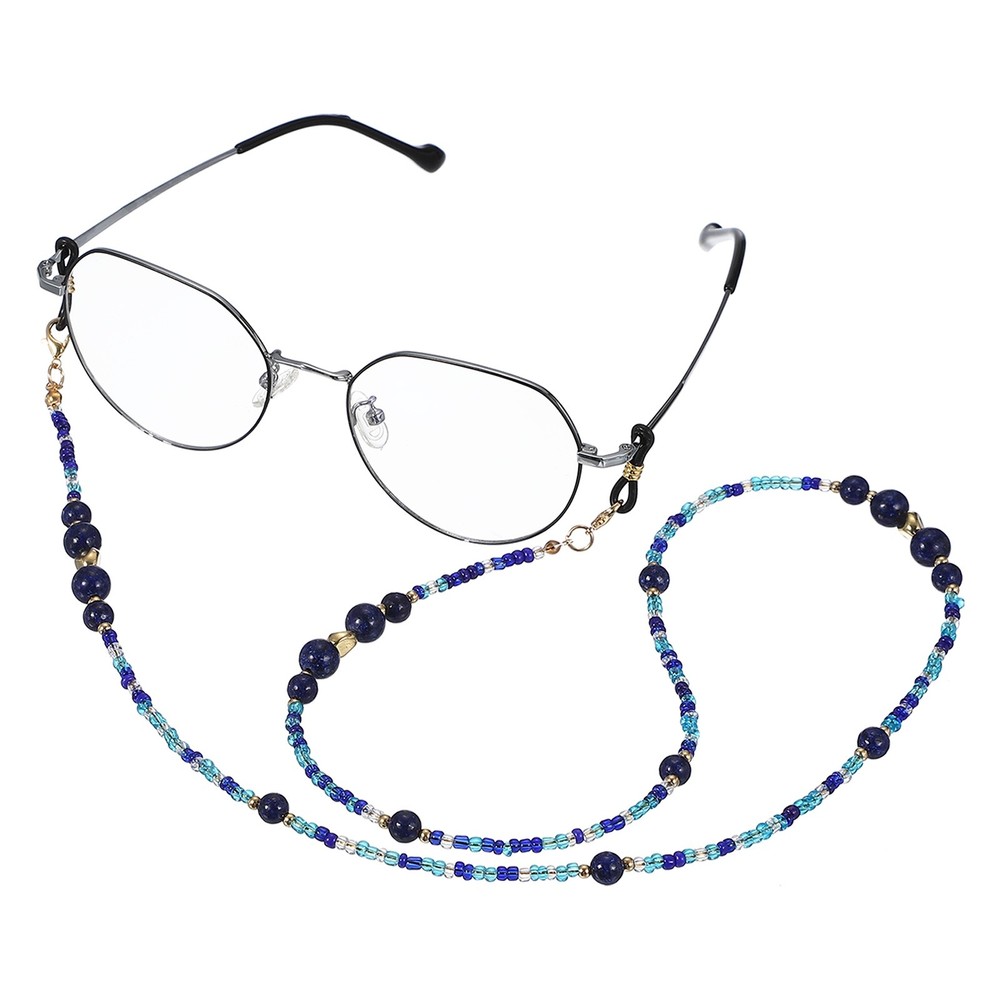 Blue Quartz White Crystal Glasses Chain Lanyard