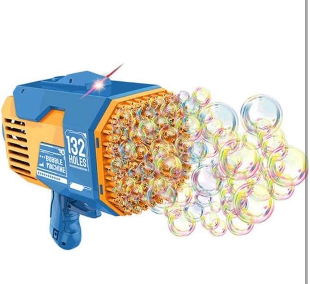 132 Hole Electric Automatic Light Bubble Machine Bubbles Gun for Children Kid