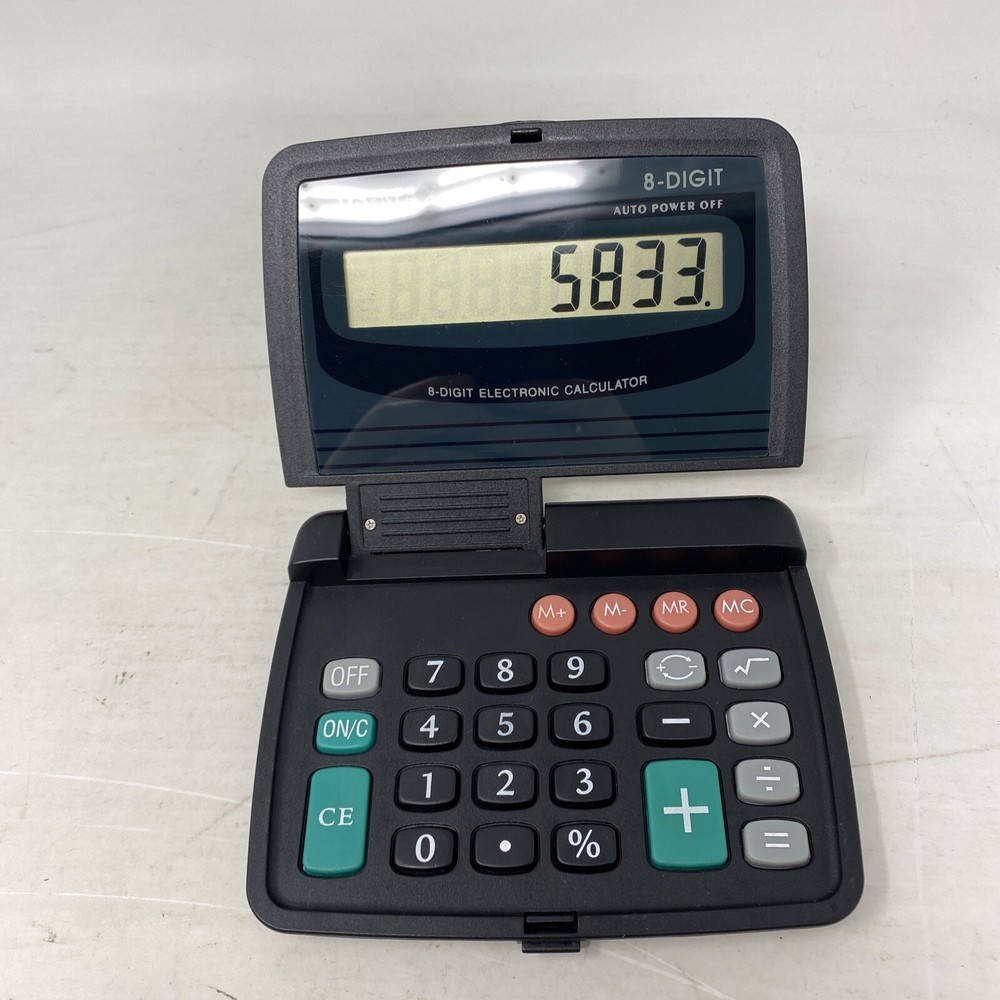 Vintage DS-MAX 8 Digit Electronic Folding Calculator WORKS