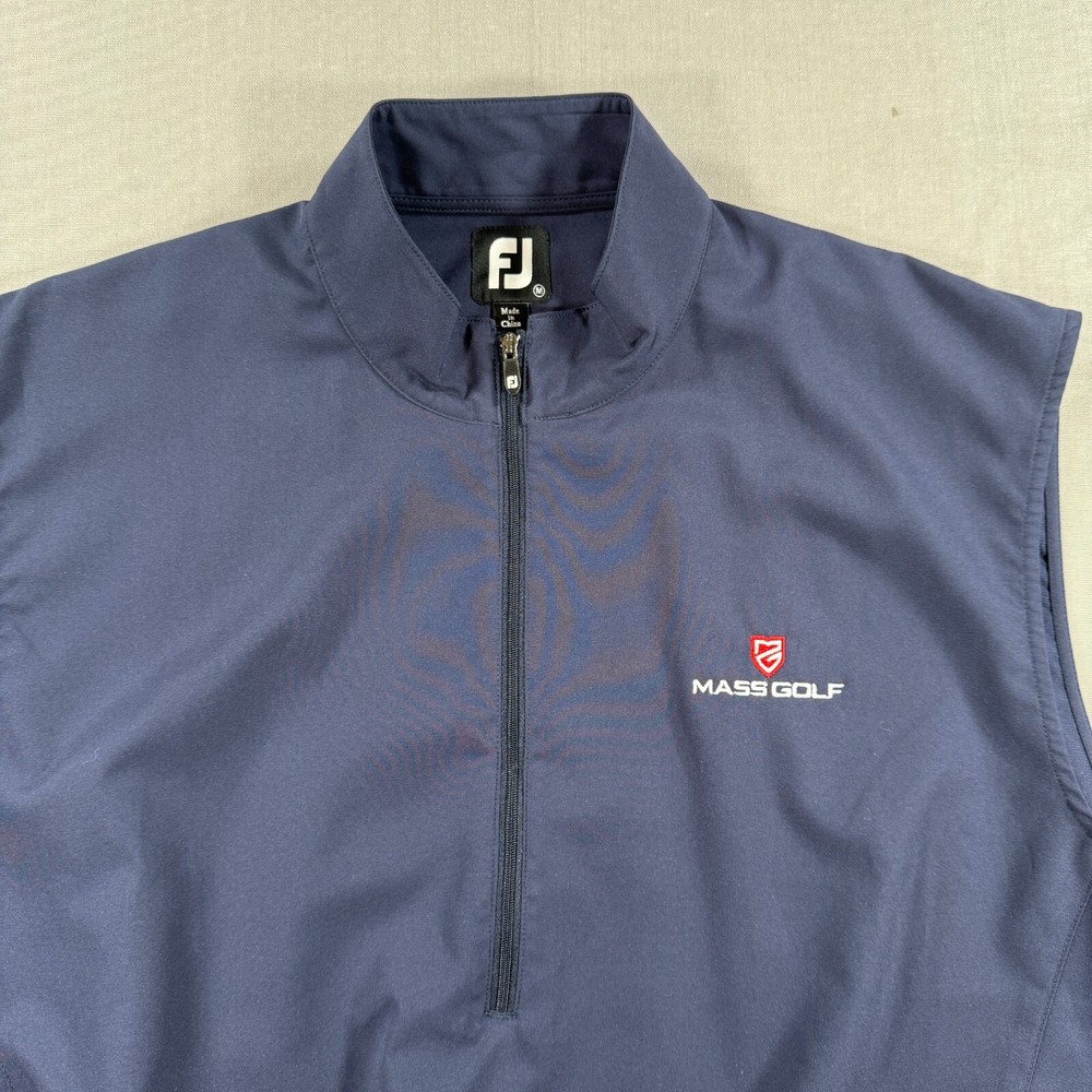 FootJoy Pullover Vest Windbreaker Mens Medium Navy Blue Rain Half Zip