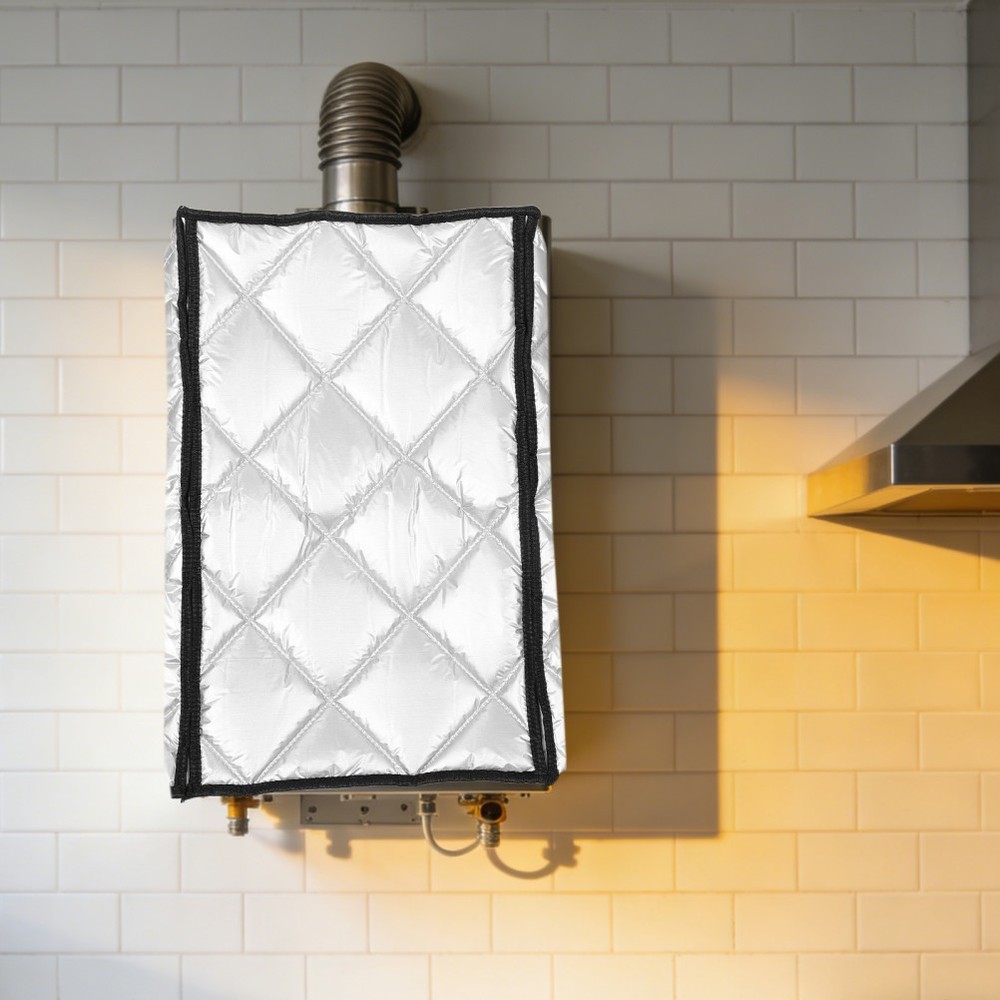 Water Heater Cover: Sound Absorbing Blanket for Wall Tankless System - 22.4" X